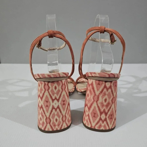 NEW Sam Edelman Kia Heel Womens 10.5 Terracotta Pink Suede Strappy Sandal Aztec - Picture 9 of 13